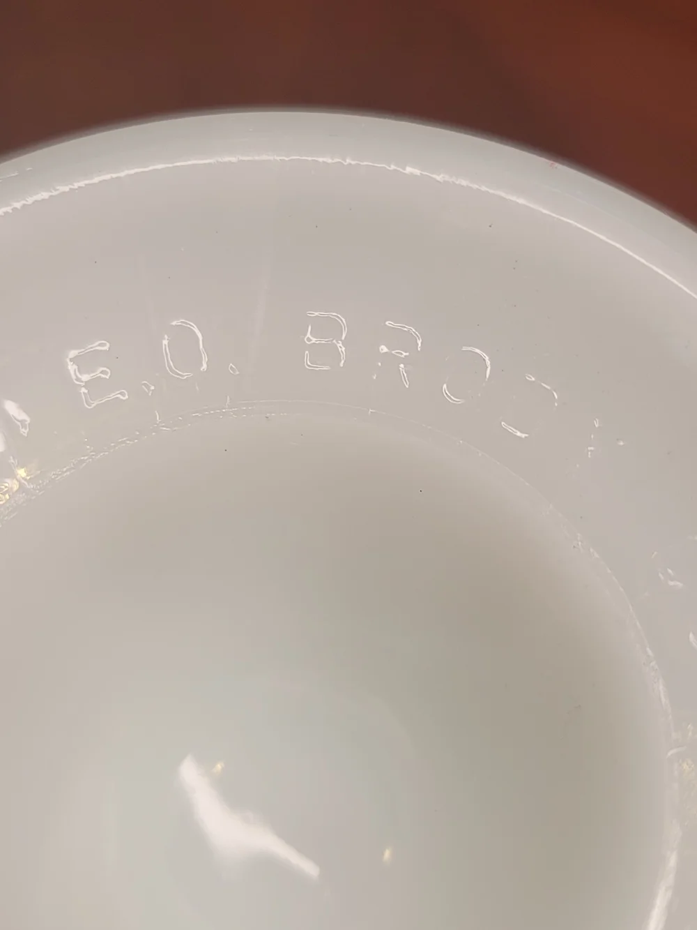 E.O. BRODY Textured‎ Milk Glass Pedestal Vase Model M3000 6.5 Inch